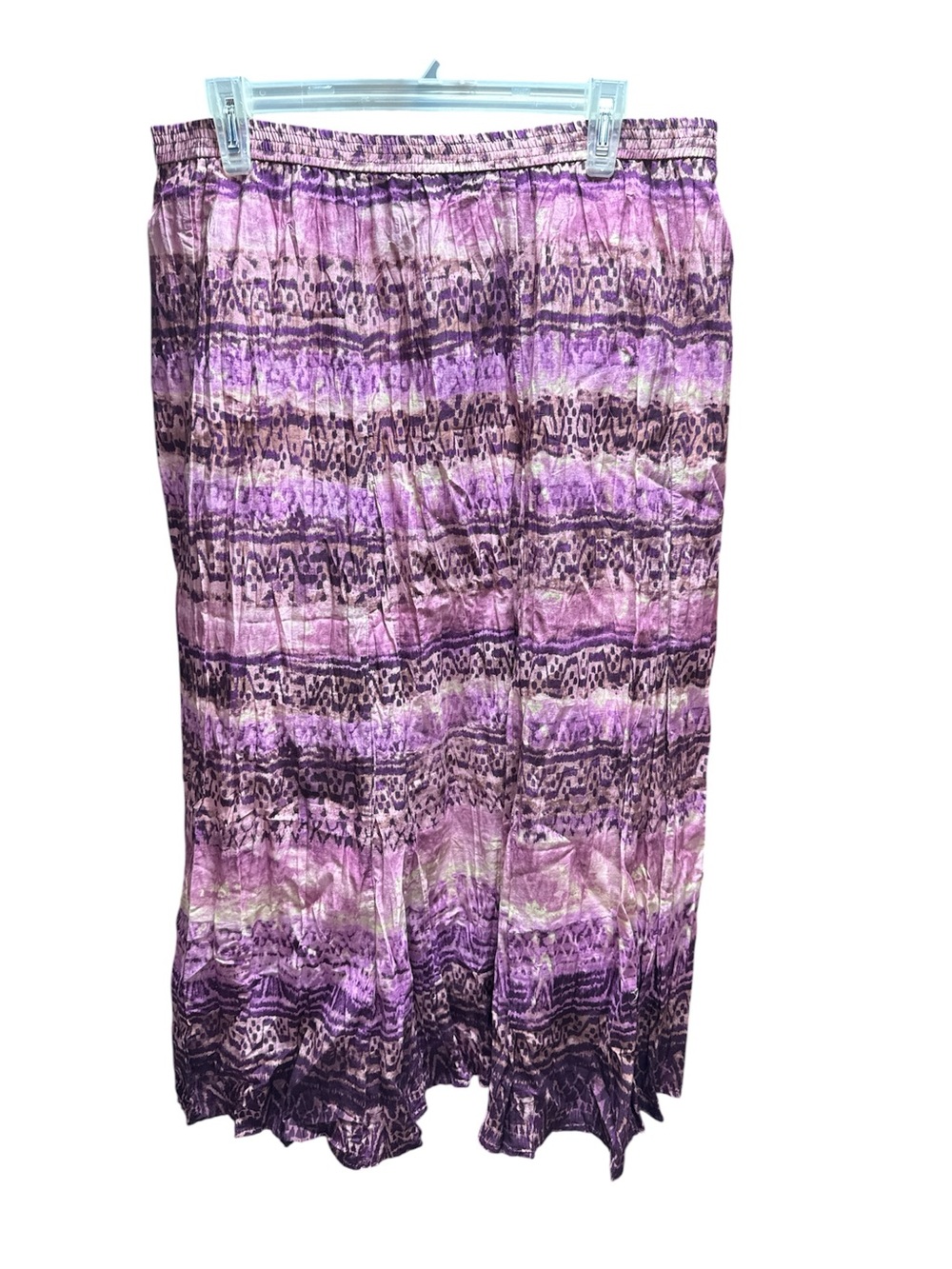 Liz & Co. purple and pink abstract patterned midi skirt Size L